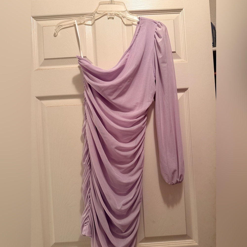 Elegant Lavender One-Shoulder Dress